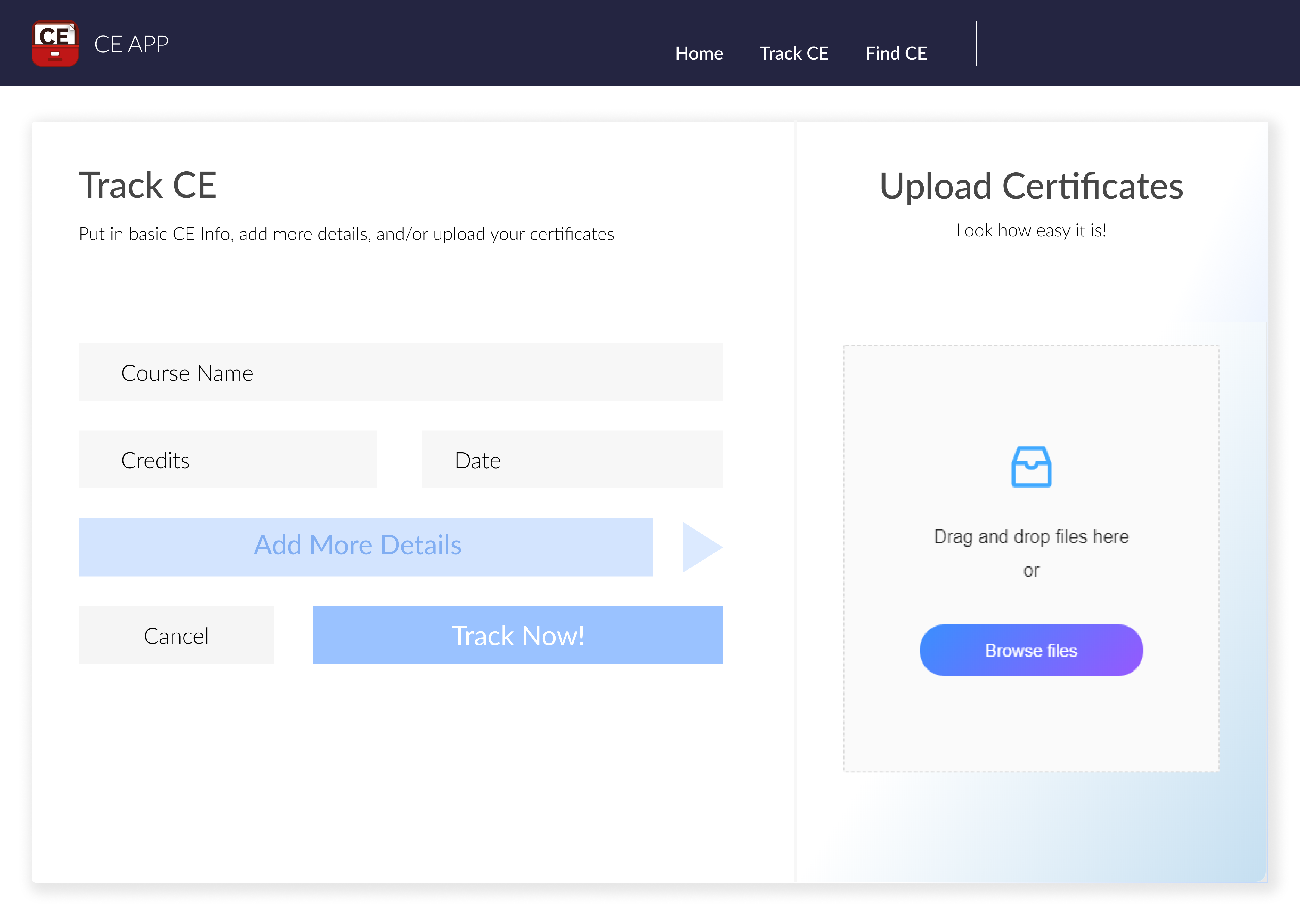 Track Certificate Mockup CE App Track Certificates